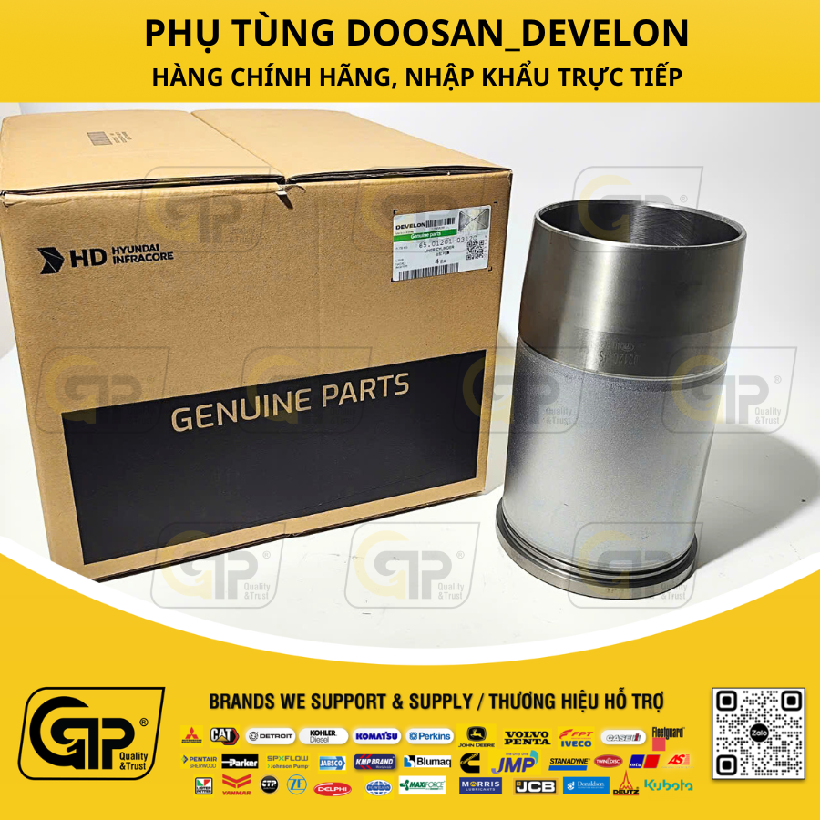 Develon (Doosan & Hyundai) 65.01201-0312C Liner / Sơ Mi Xylanh P222FE; PU222TI; DV22-OOP00