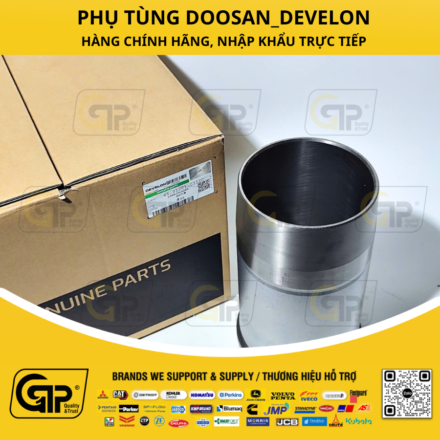 Develon (Doosan & Hyundai) 65.01201-0312C Liner / Sơ Mi Xylanh P222FE; PU222TI; DV22-OOP00