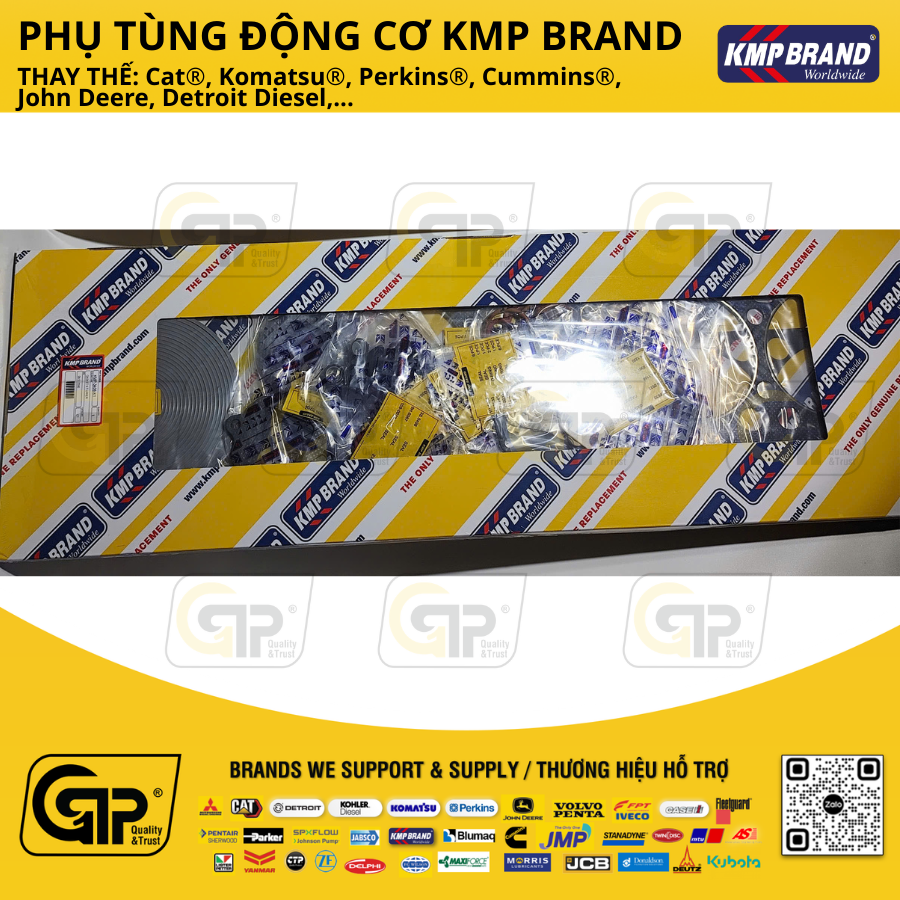 KMP Brand KMP-3406-K1 Gasket Kit, Upp / Bộ Gioăng Trên Đại Tu Động Cơ 3406