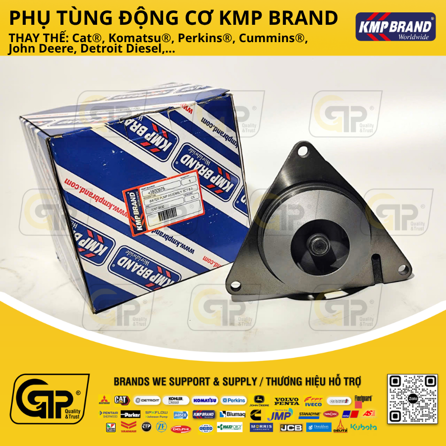 KMP Brand 3800975 Water Pump Ass / Bơm Nước Làm Mát Tuần Hoàn 6C, 6CT, 6CTA, 3800974, 3929612, 3923568, 3802973, 3802442, 3285323