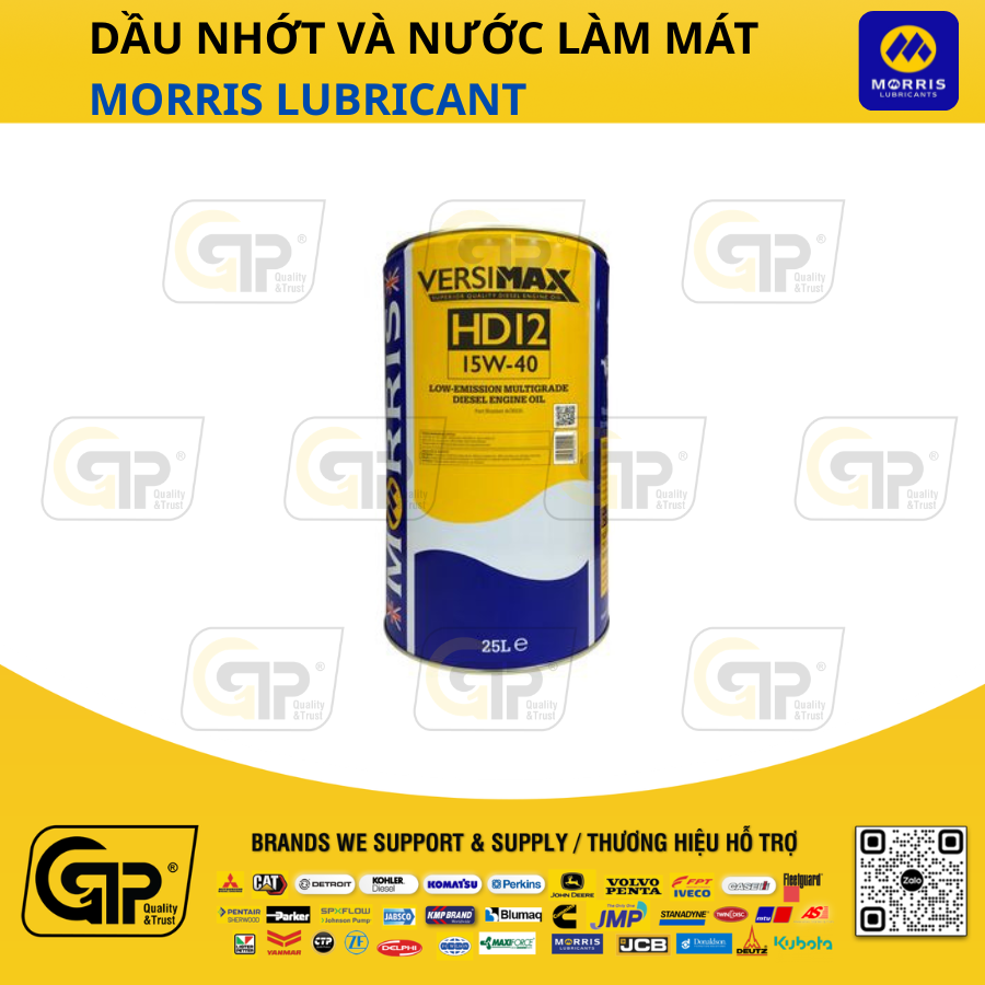 Morris Lubricant ACK / Dầu động cơ: Versimax HD12 15W40, xô 25 lít