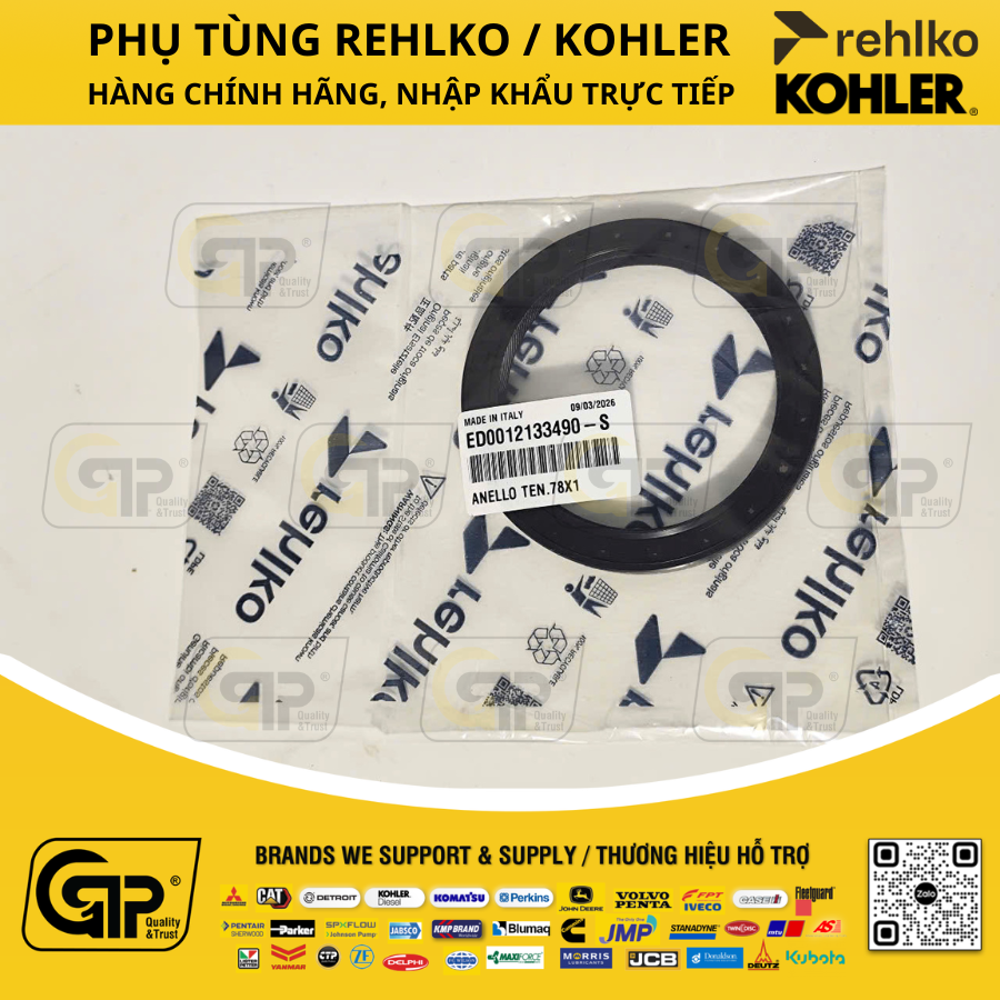 Rehlko (Kohler) ED0012133490-S Oil Seal Ring / Phốt Làm Kín KDW2204/T, 1213-349