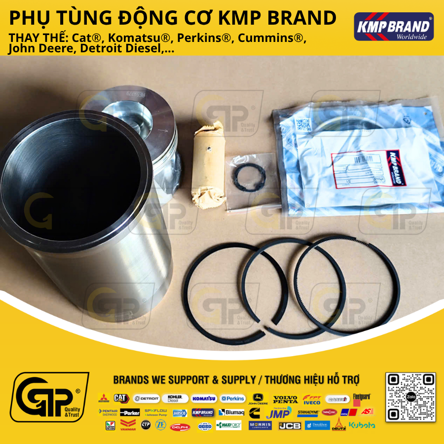 KMP Brand RE520835 Piston Liner Kit / Bộ Sơ Mi Xy Lanh 310J, 210LE, 324H