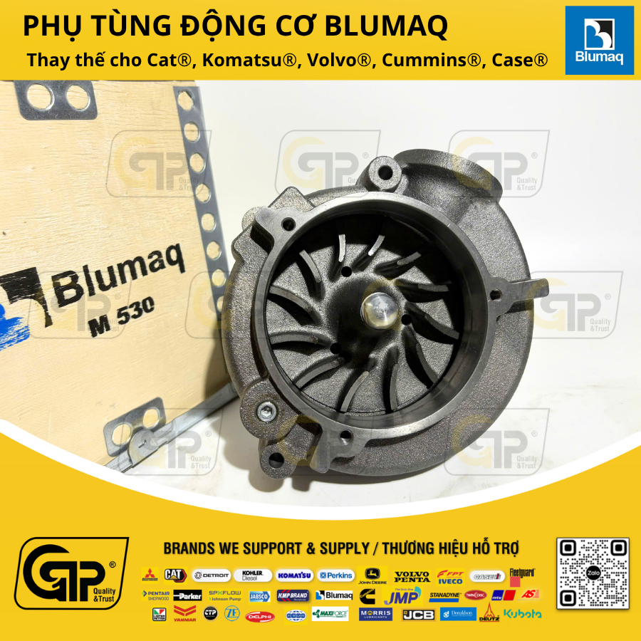 Blumaq VO8149980 Water Pump / Bơm Nước Làm Mát Cho Động Cơ Volvo TAD1630G, TAD1631G, TAMD162A, TAMD165A, L330C, L330D, L330E, F16, FH16, 1543380, 1556330, VOE1556330, VOE 1556330, 3803305, 8113116, 8119116, 8149980, VOE 8149980, VOE8149980