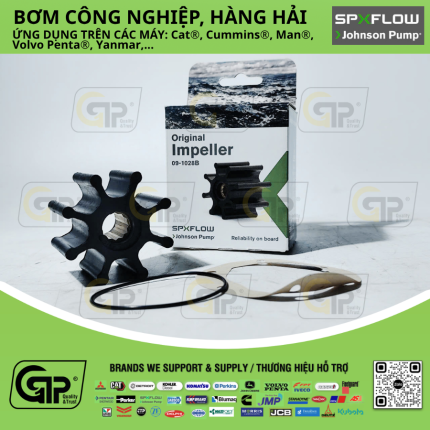 Johnson Pump 09-1028B Impeller Kit / Cánh Cao Su Bơm Nước , JMP 7400K, Jabsco: 17937-0001, 920-0001, Sherwood 18200