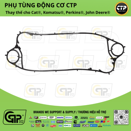 CTP (Costex) 2027533 Cooling Heat Exchanger Plate Gasket / Đệm Làm Kín Sinh Hàn Nước Làm Mát Dạng Tấm C18, C32