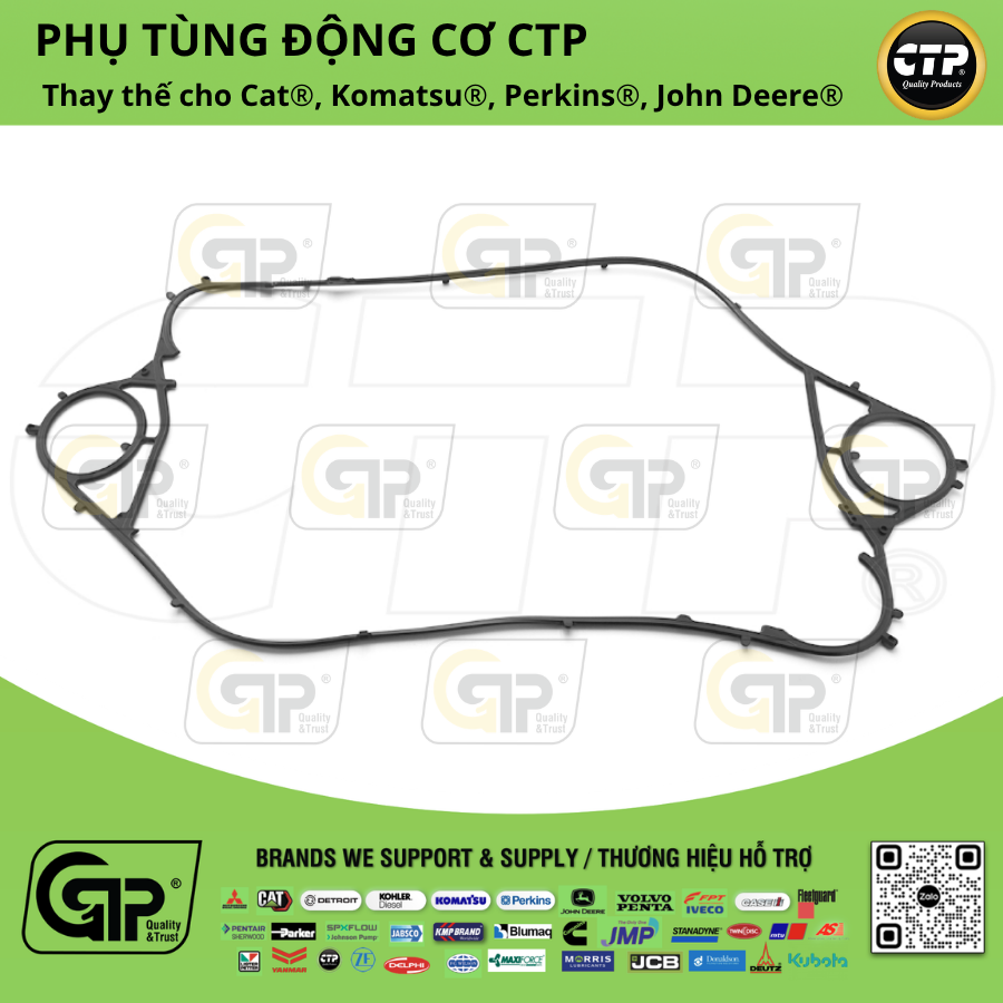 CTP (Costex) 2027534 Cooling Heat Exchanger Plate Gasket / Đệm Làm Kín Sinh Hàn Nước Làm Mát Dạng Tấm C18, C32