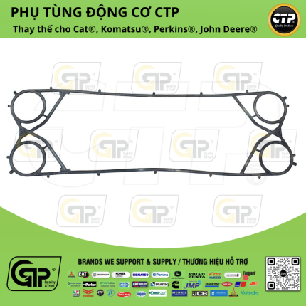 CTP (Costex) 2027536 Heat Exchanger End Plate Gasket / Đệm Làm Kín Sinh Hàn Nước Làm Mát Dạng Tấm C18, C32