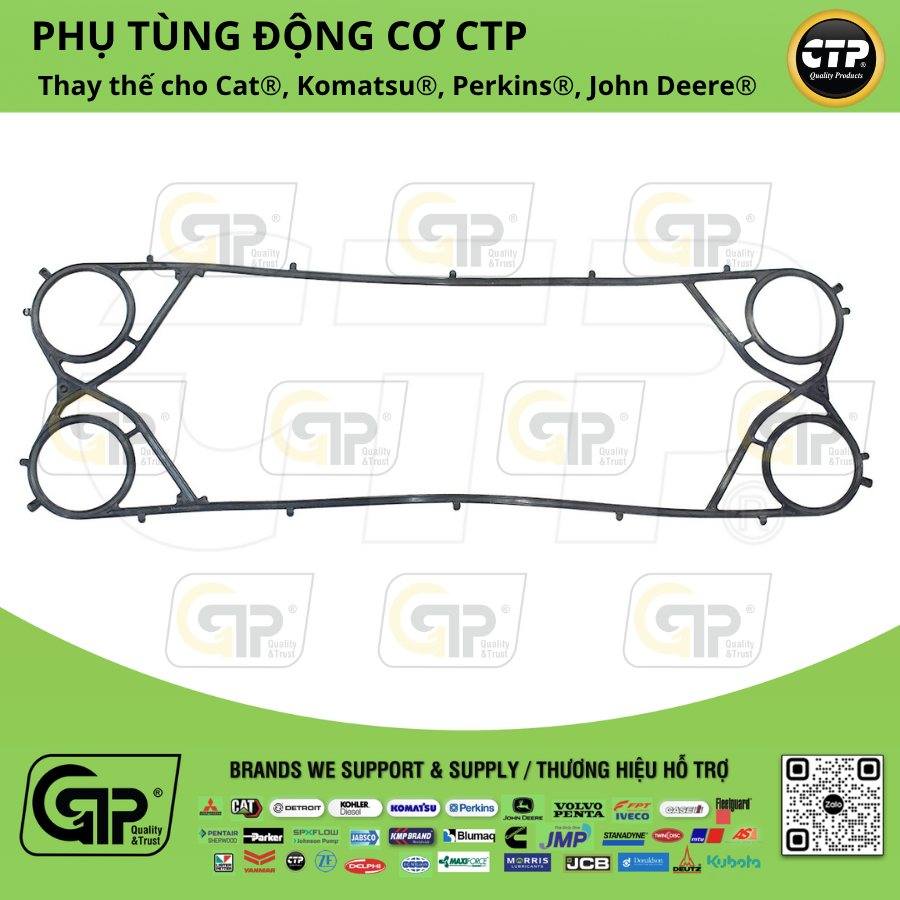 CTP (Costex) 2027536 Heat Exchanger End Plate Gasket / Đệm Làm Kín Sinh Hàn Nước Làm Mát Dạng Tấm C18, C32