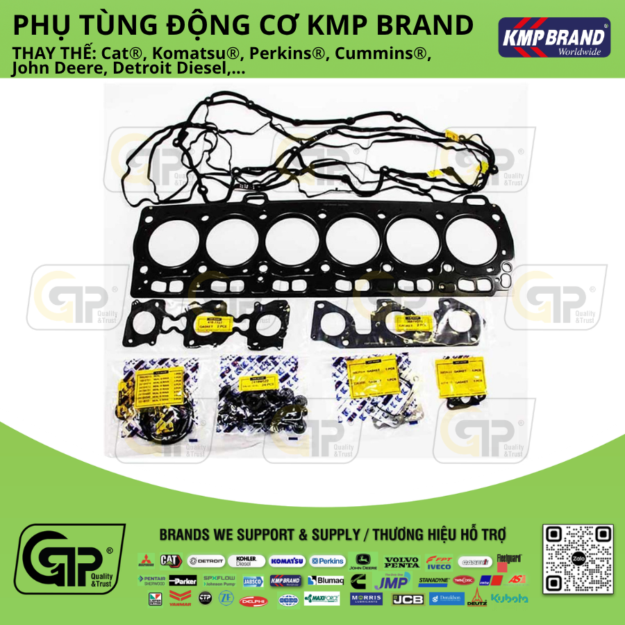 KMP Brand C6.6K1B Gasket Kit Upper / Bộ Gioăng Trên C6.6, 1106D