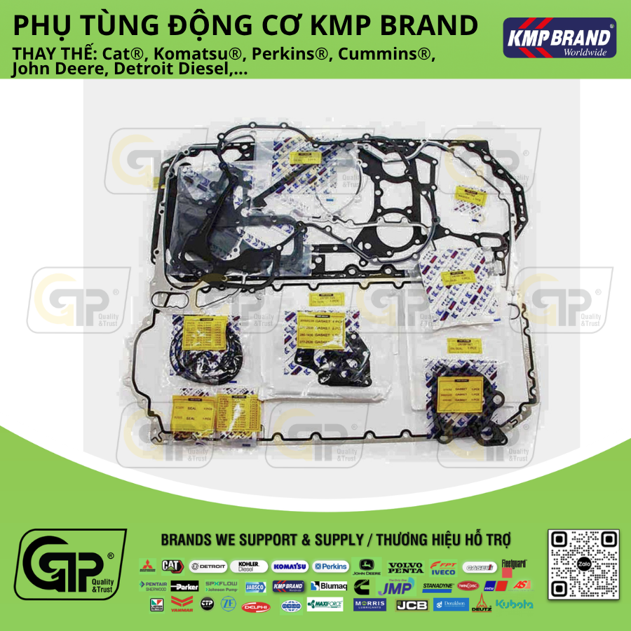 KMP Brand C6.6K2B Gasket Kit,Lower / Bộ Gioăng Dưới C6.6, 1106D
