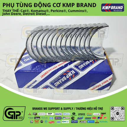 KMP Brand PKT409189 Main Brg Set, STD / Bộ Bạc Lót Trục Khuỷu STD C6.6, C7.1, 1106D, 276-7388, 2767388, 360-1978, 3601978, 470-8101, 4708101, 219260