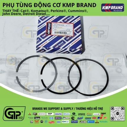 KMP Brand PKUPRK0005 Piston Ring Set / Bộ Xéc Măng C4.4, C6.6, 1106D, 1104D