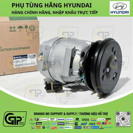 Hyundai 11Q6-90040 V5 A/C Compressor / Máy Nén Lạnh R330-9, R210-9 R320-9, HW140, HW160, HW210, HX140L, HX160L, HX180L, 11Q690040, A5W00258A, 11Q6-90041, 11Q690041, 715618
