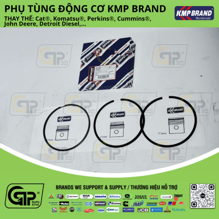KMP Brand RE515941 Piston Ring Set / Bộ Bạc Piston (Bộ Xéc Măng) 744H, 844J