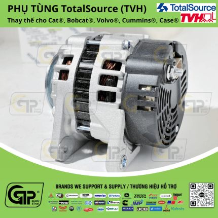 TotalSource (TVH) 6678205 Alternator / Máy Phát Điện Một Chiều Dynamo Bodcat S100, S130, S150, S160, S175, S185, S205, S220, S250, S300, S330, S450, S510, S530, S550, S570, S590, 6675292, 6681857, 6690593, 7008772, 6881249