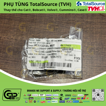 TotalSource (TVH) F232524000 Hexagonal Nut / Đai Ốc , F2325-24000