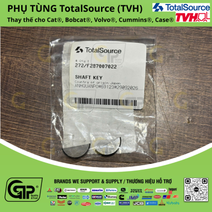 TotalSource (TVH) F287007022 Shaft Key / Chốt Hãm Và Chốt Định Vị Không Có Ren , F2870-07022